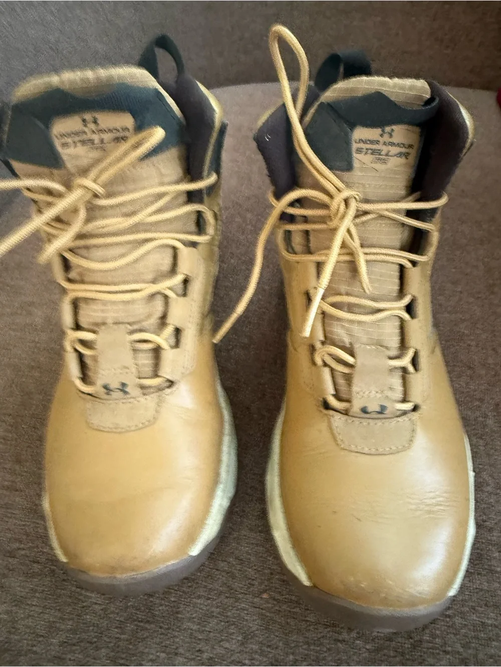 Under Armour Tan and Black Lace-Up Work Boots